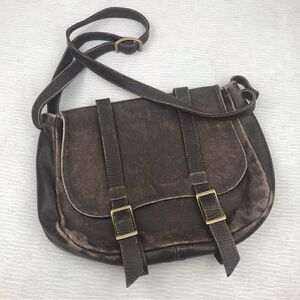 100% All Leather Hand Crafted Made in USA Brown Leather Satchel Bag